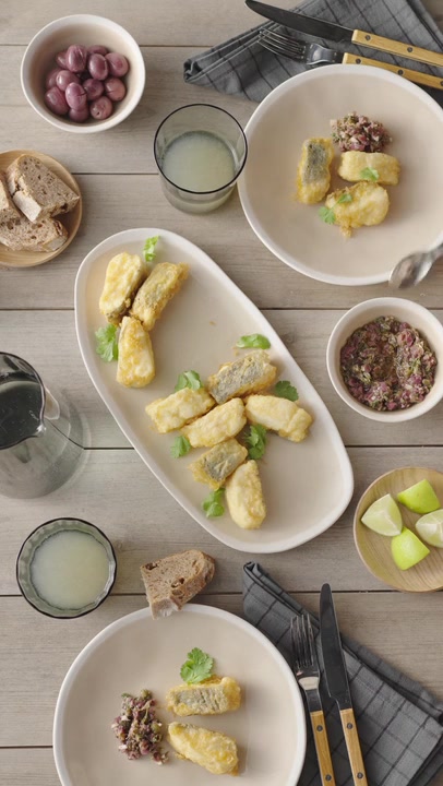 Bacalao rebozado con tapenade
